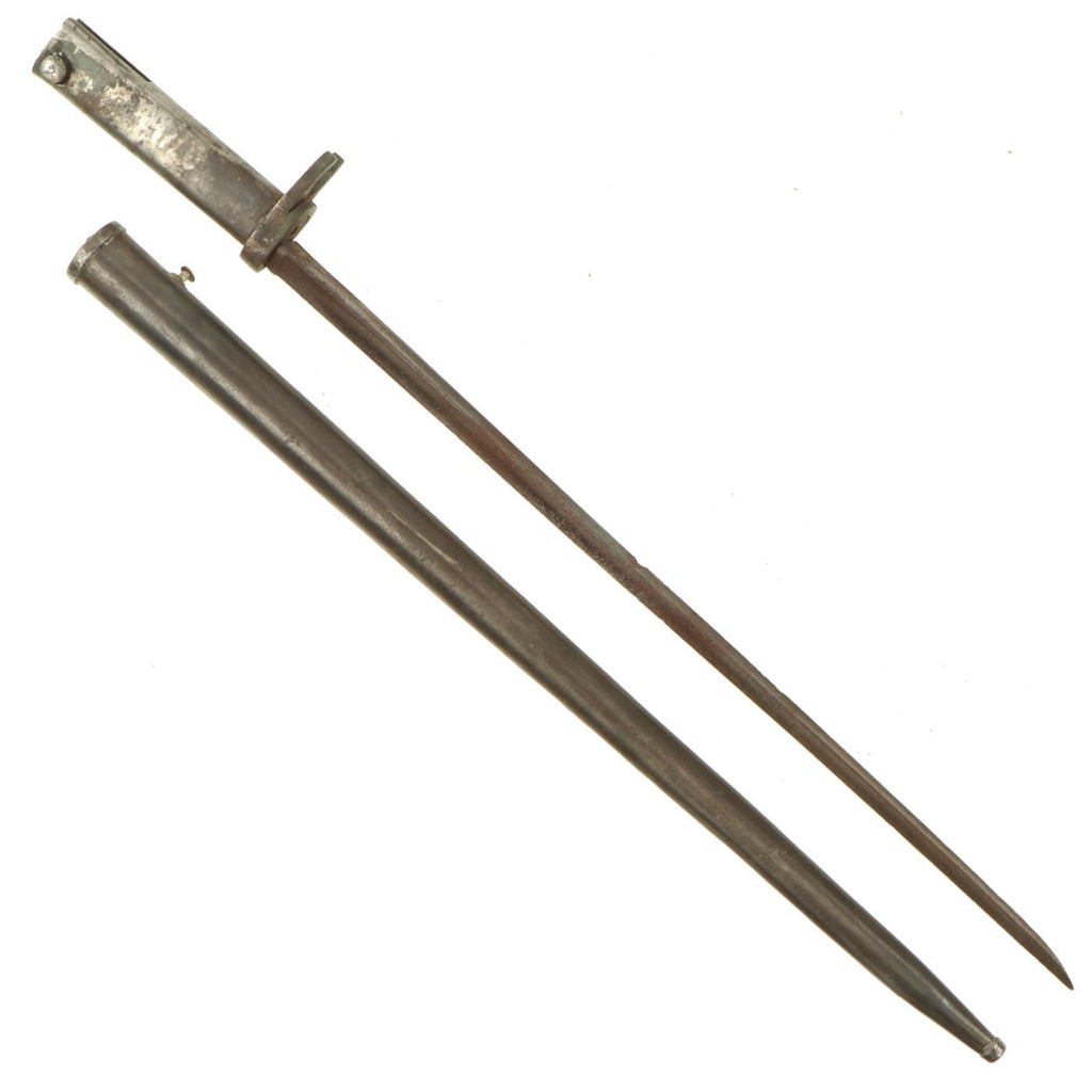 Original German WWI Ersatz Bayonet with Socket Bayonet Blade and Steel Scabbard - Carter Type 69 Original Items