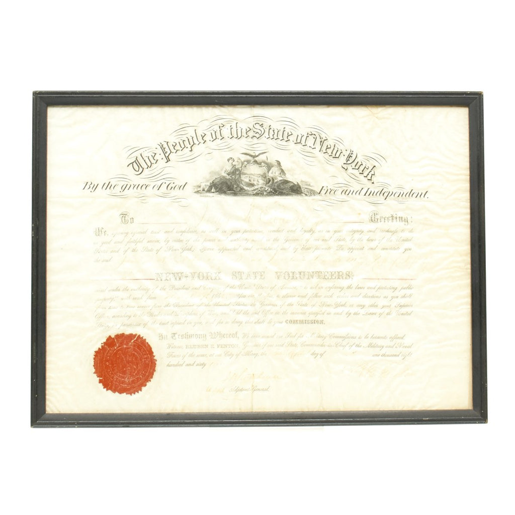 Original U.S. Civil War Officer's Commission dated March 15 1865 for 2nd Lt. J. Eichenberg - N.Y.S. Volunteers Original Items