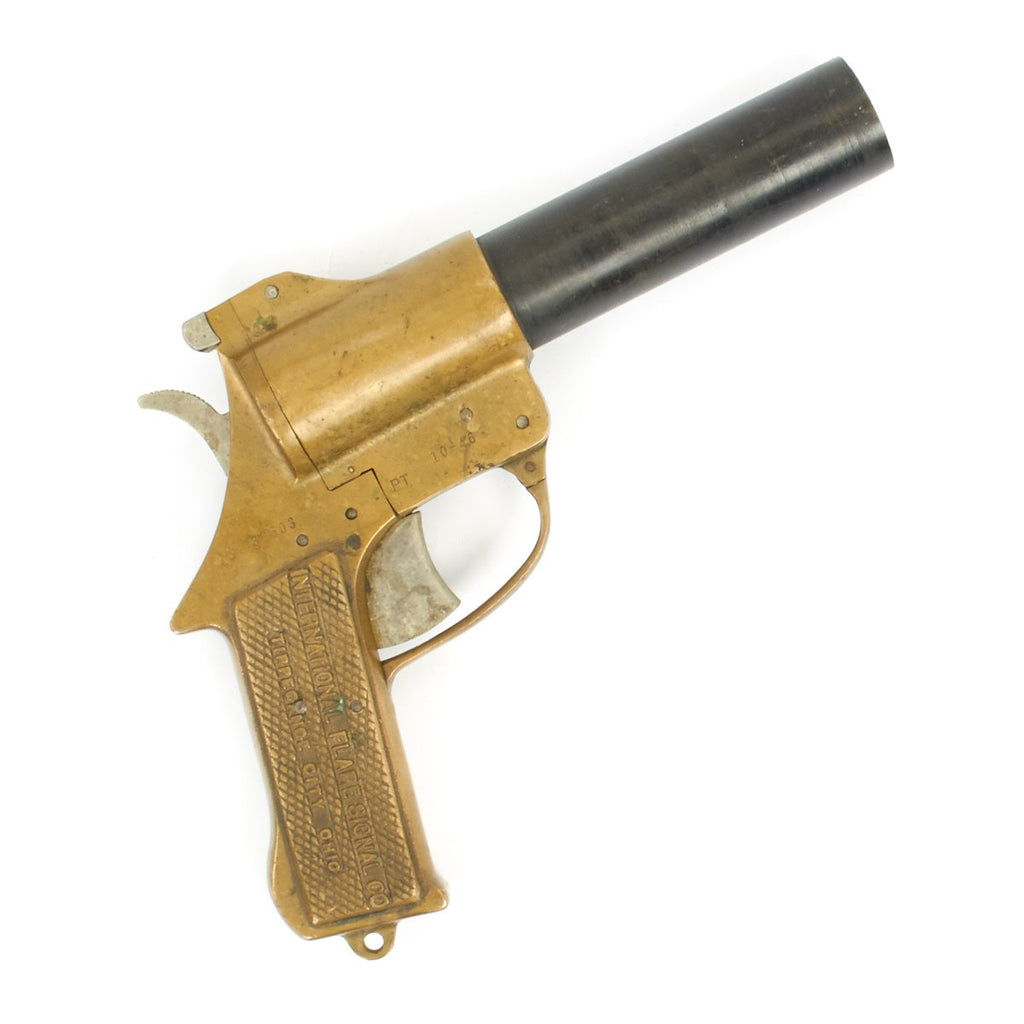 Original U.S. WWII Era International Flare Signal Co Brass-Framed Pistol - Serial 33603 Original Items