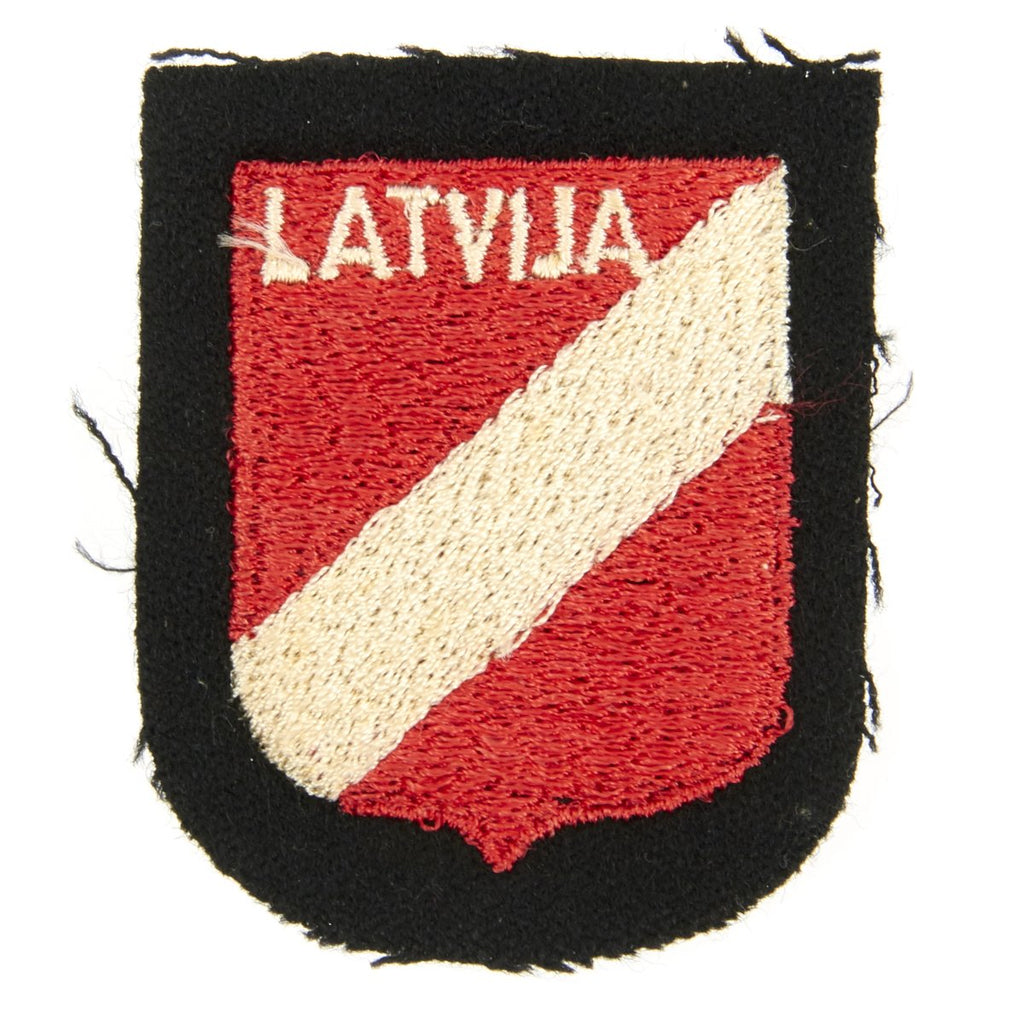Original German WWII Waffen SS Latvian Volunteer Sleeve Shield Insignia Original Items