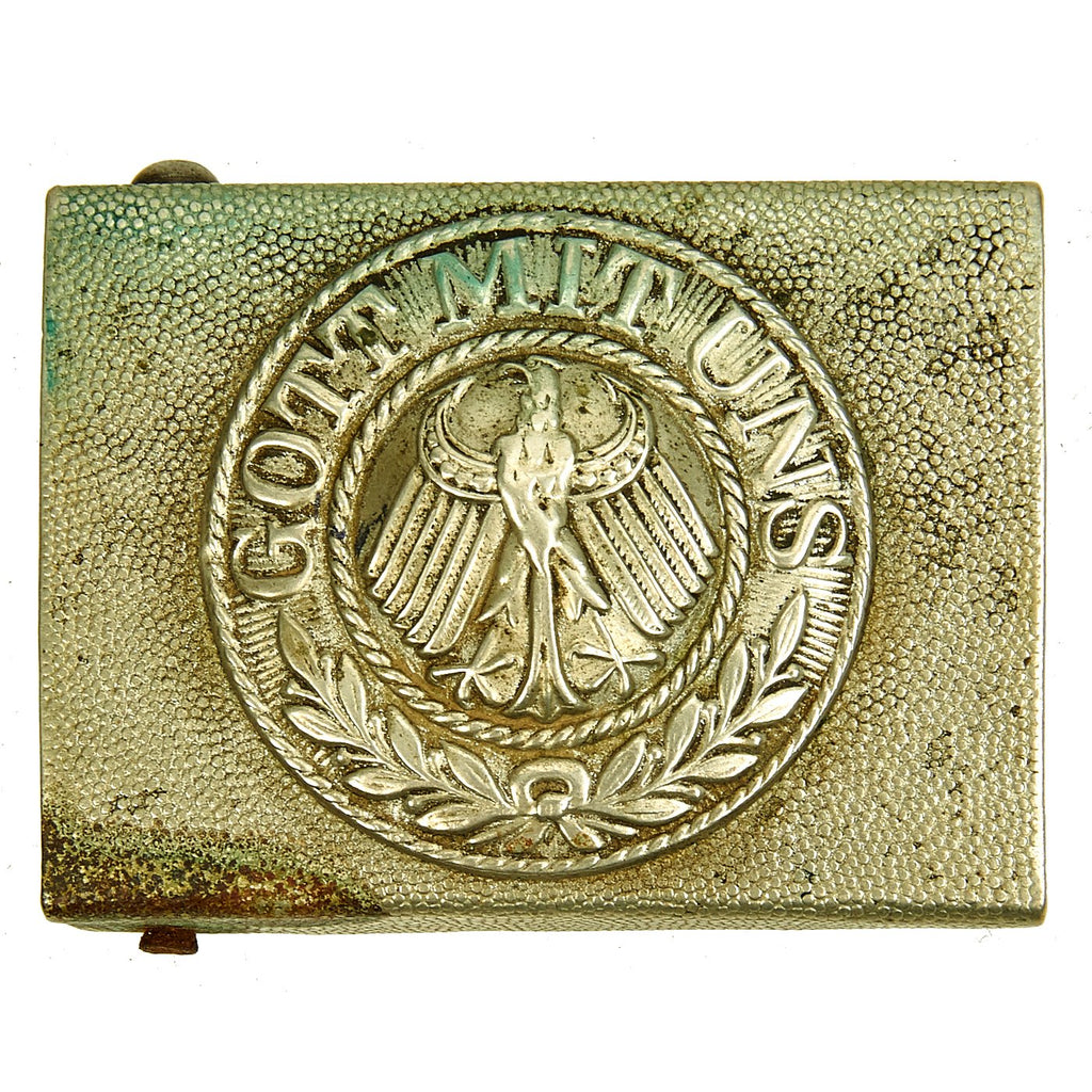 Original German Pre-WWII Reichswehr Army Nickel Silver Belt Buckle Original Items