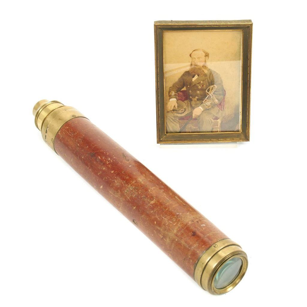 Original British Victorian Era Naval Telescope and Photograph of Capt. C.R. Buckle R.N. Original Items