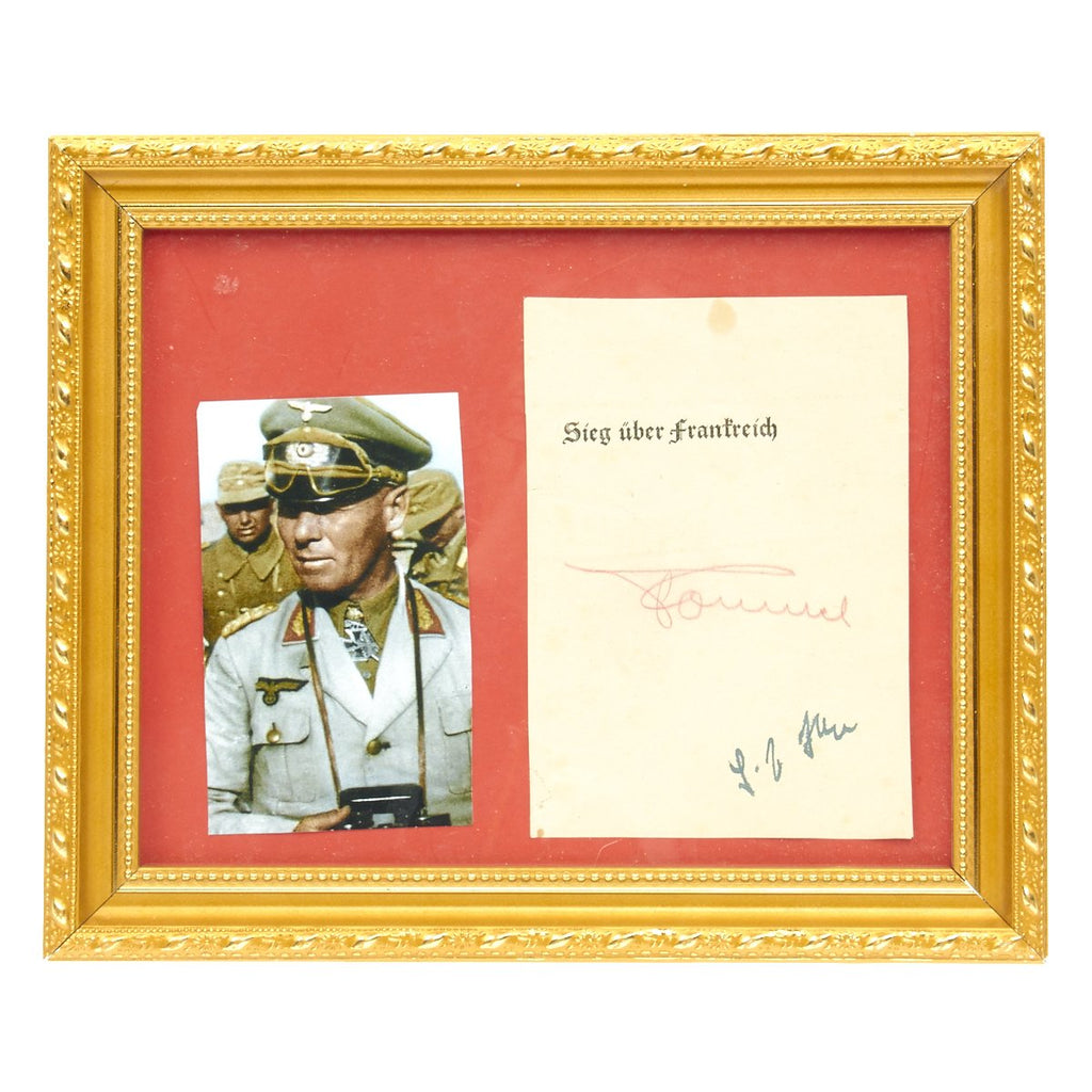 Original German WWII Signature of Field Marshal Erwin Rommel "The Desert Fox" with Provenance and Authentication Original Items