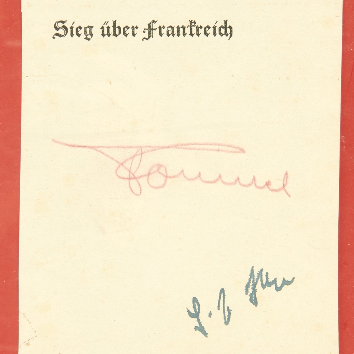 Original German WWII Signature of Field Marshal Erwin Rommel