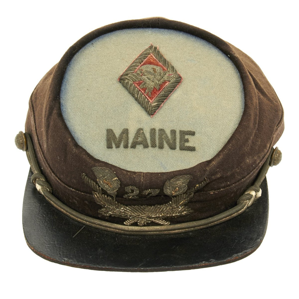 Original U.S. Civil War 27th Maine Volunteer Infantry Regiment GAR Chasseur Pattern Kepi Original Items