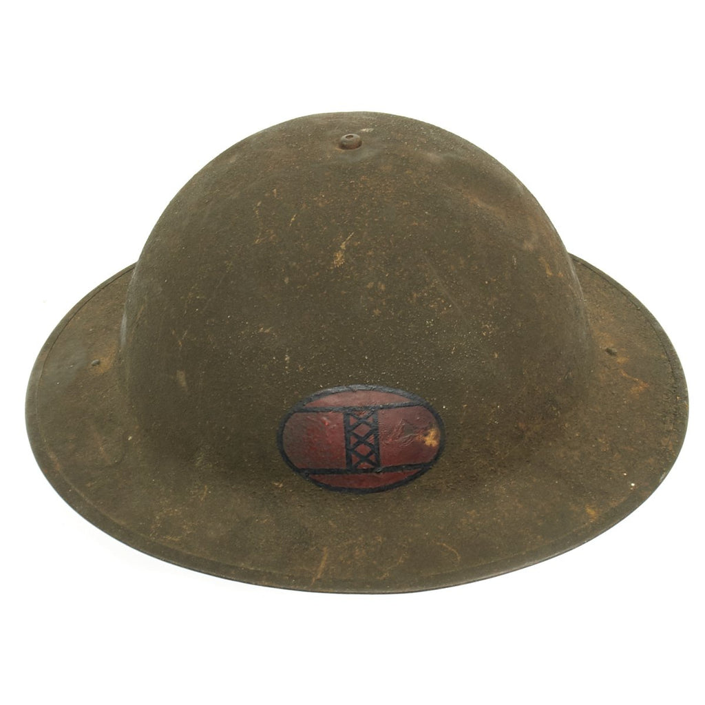 Original U.S. WWI M1917 30th Infantry Division Officer's Doughboy Helmet with Hawkes & Co. Liner dated 1917 Original Items