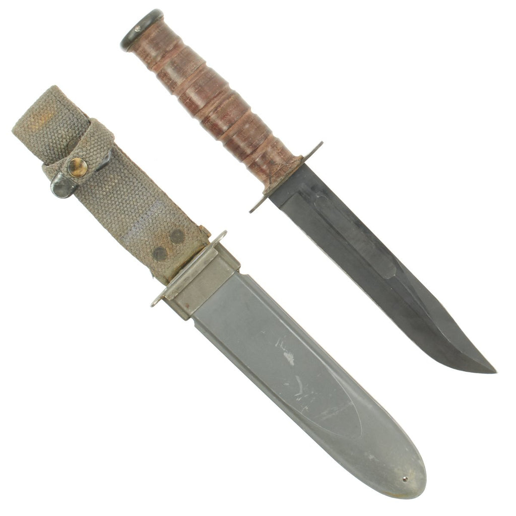 Original U.S. WWII USN Mark 2 KA-BAR Fighting Knife by CAMILLUS with USN MK2 Scabbard Original Items