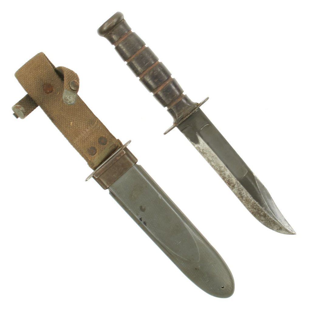 Original WWII U.S. Navy Mark 2 KA-BAR Fighting Knife by Union Cutlery with USN MK2 Scabbard Original Items