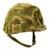 Original U.S. WWII 1943 M1 McCord Swivel Bale Helmet with 2nd Pattern USMC HBT Camo Cover and Westinghouse Liner Original Items
