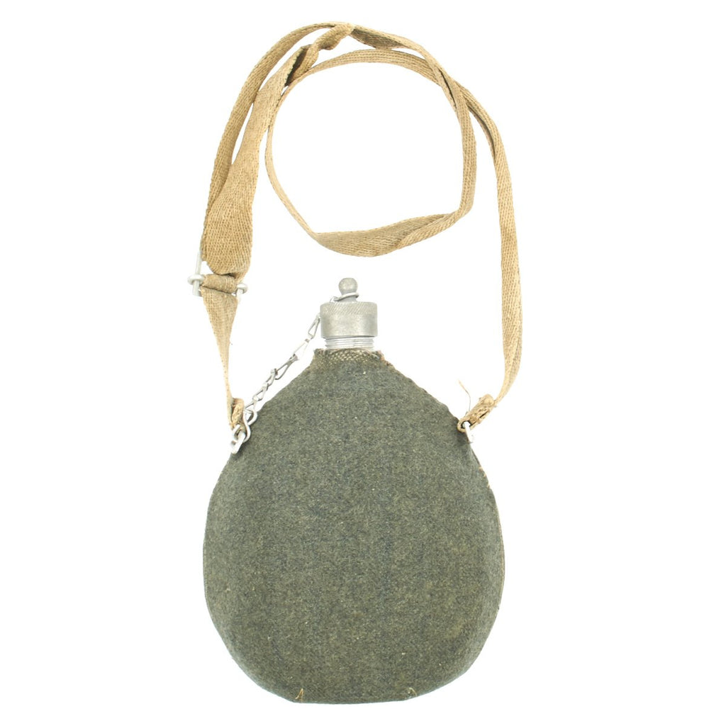 Original Italian WWII Alpini Mountain Trooper 2 Liter Aluminum Canteen with Cap Original Items