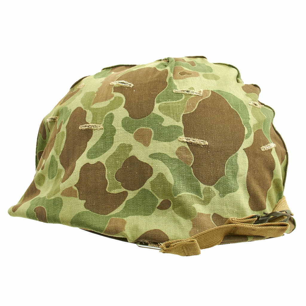 Original U.S. WWII 1944 M1 Schlueter Swivel Bale Helmet with Westinghouse Liner and Korean War USMC Cover Original Items