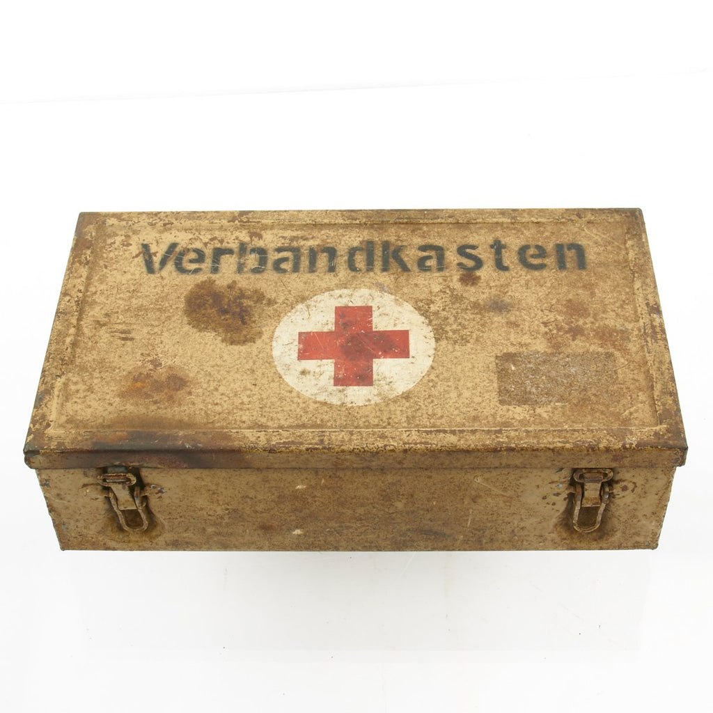 Original German WWII DAK Afrika Korps Verbandkasten Medic First Aid Steel Chest Original Items