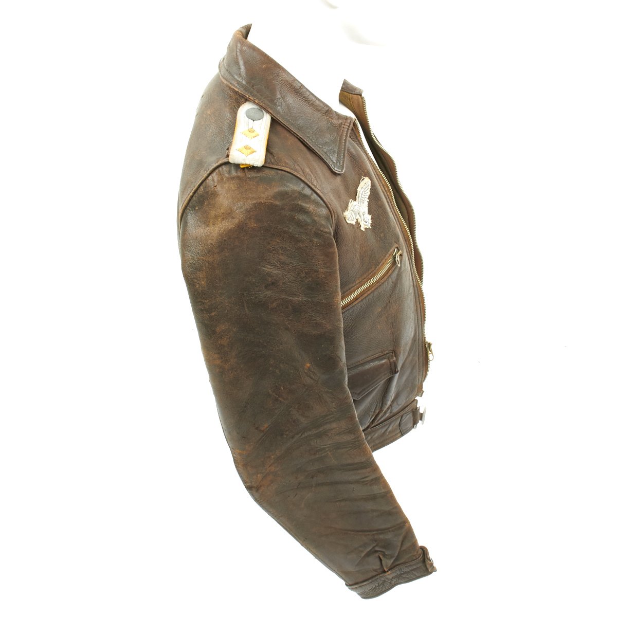 Original German WWII Luftwaffe Hauptmann Pilot Leather Flight Jacket ...