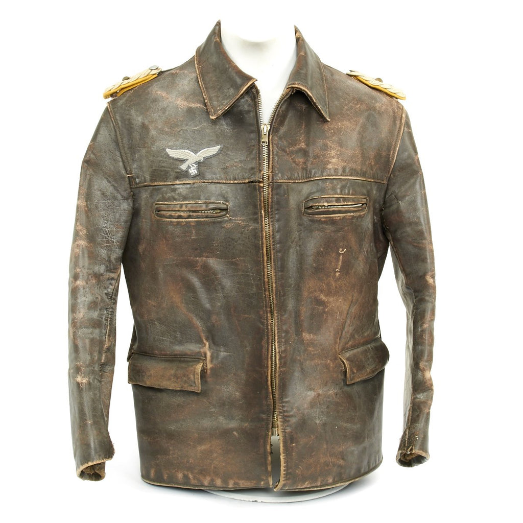 Original German WWII Luftwaffe Officer Oberstleutnant Leather Flight Jacket Original Items