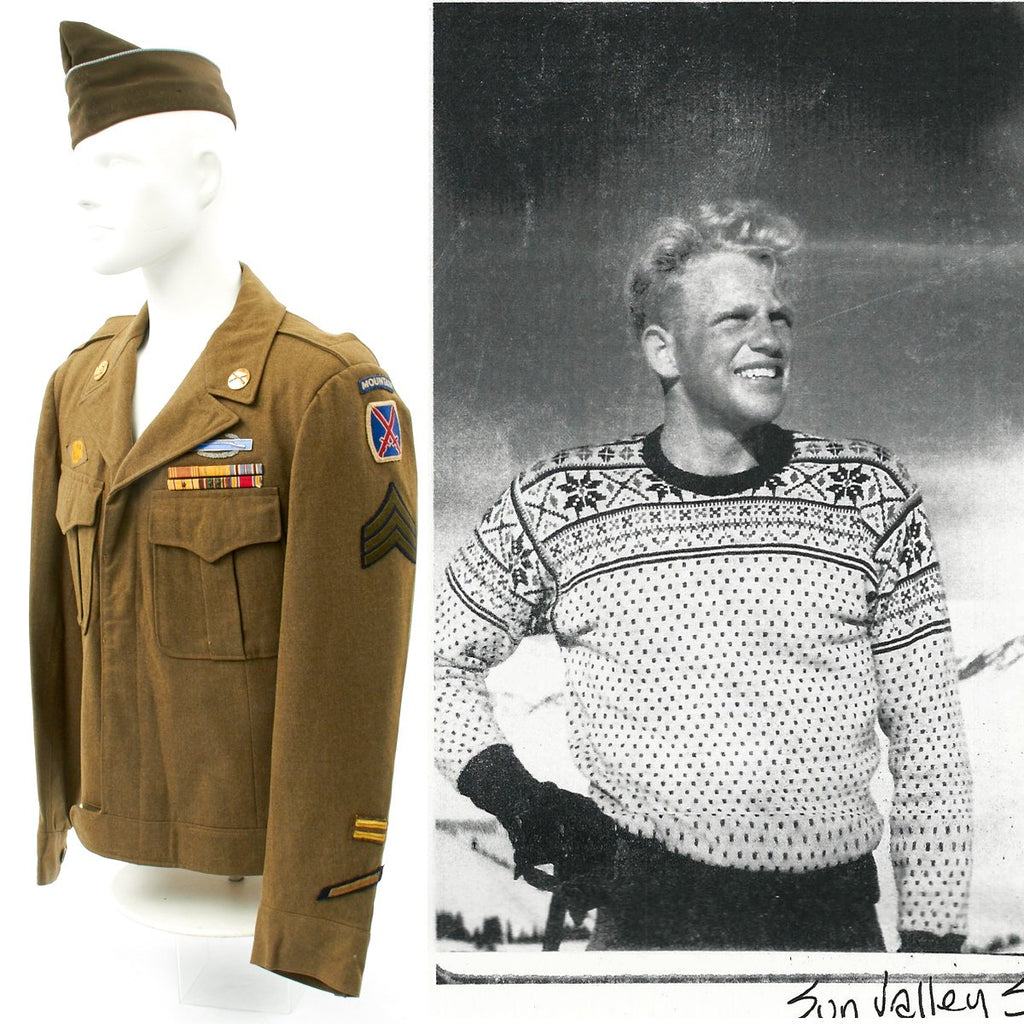 Original U.S. WWII 10th Mountain Division Kiska and Italian Campaign Named Grouping Original Items