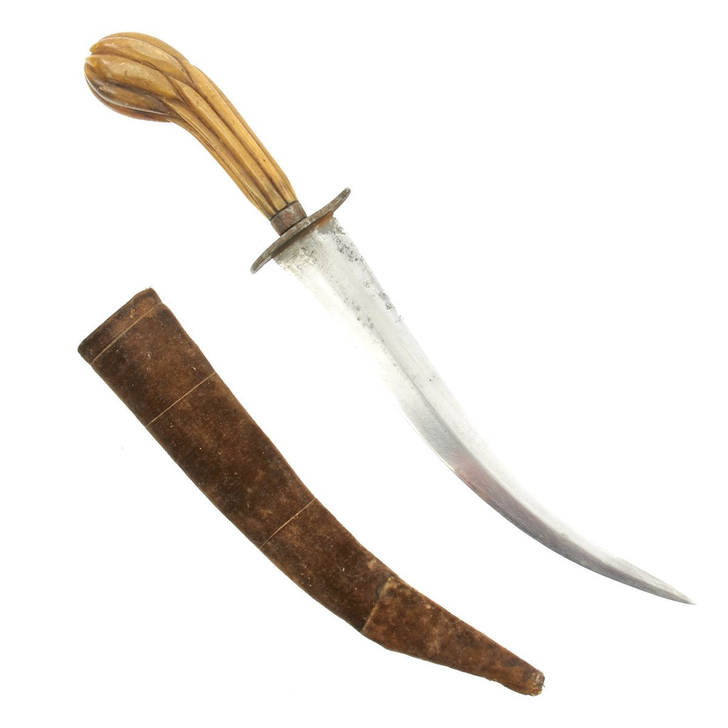 Original 18th Century Ottoman Carved Horn Hilted Dagger in Scabbard - circa 1790 Original Items