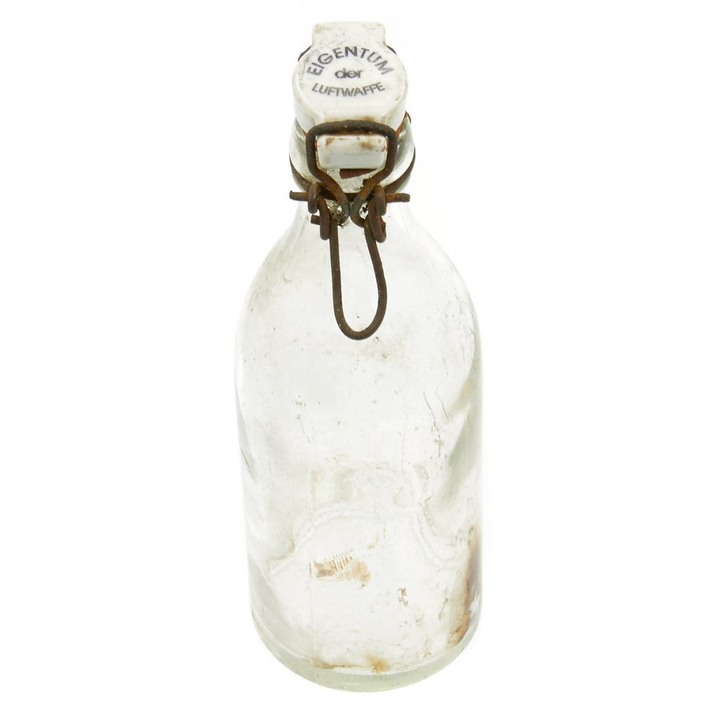 Original German WWII Luftwaffe Marked Beer or Wine Bottle - Marked Property of Luftwaffe Original Items