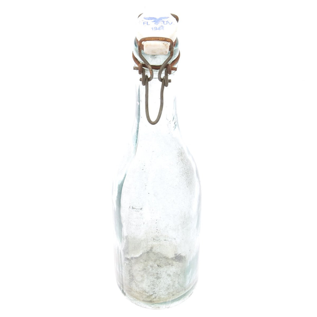 Original German WWII Luftwaffe FL UV Marked Beer or Wine Bottle - dated 1944 Original Items