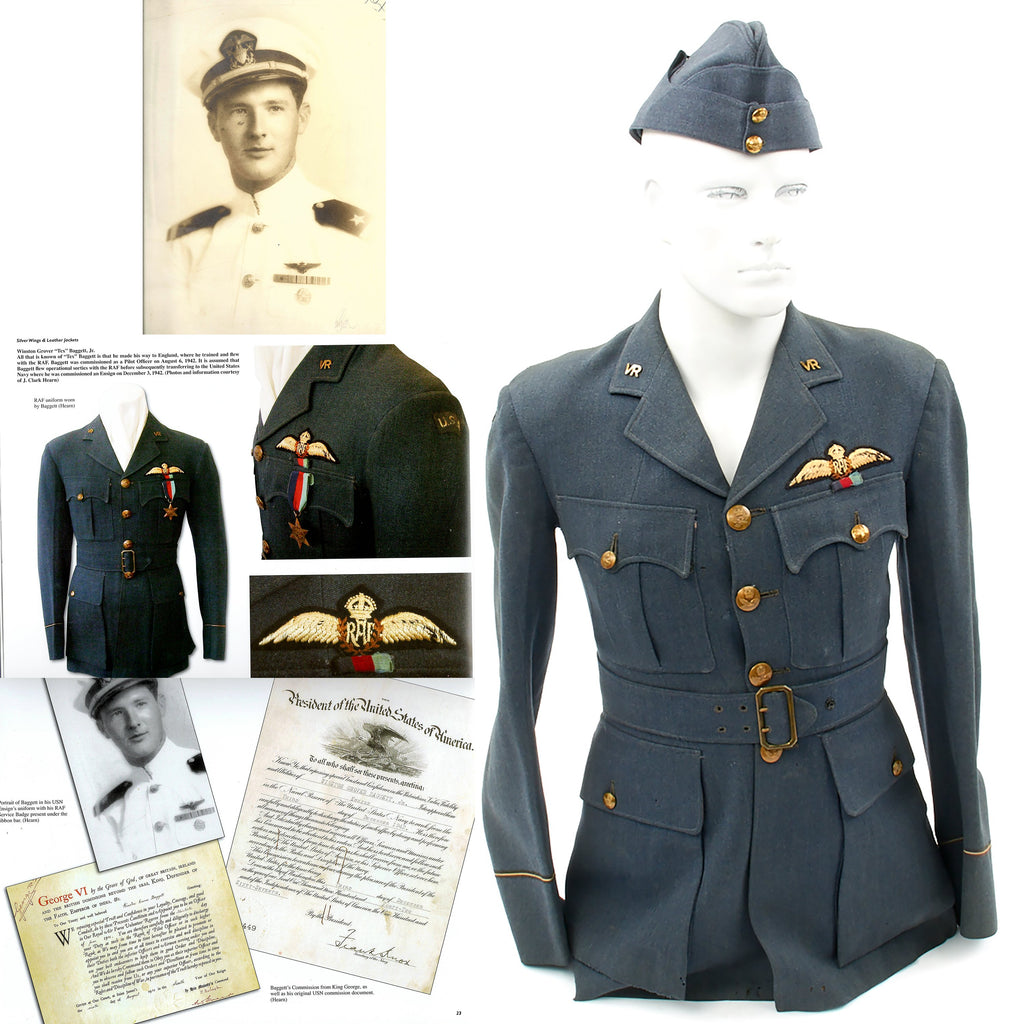 Original U.S. WWII RAF Fighter Pilot 26 Channel Sweeps USN Air