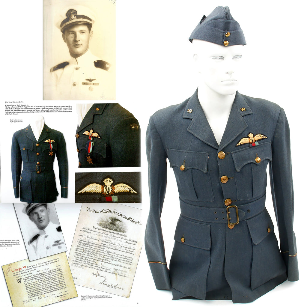 Original U.S. WWII RAF Fighter Pilot 26 Channel Missions USN Air Force Named Grouping Original Items