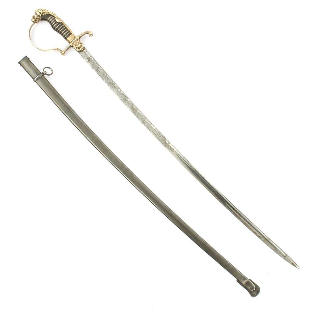 Original Imperial German WWI Named Officer Quill-Back Lion Head Sword by Weyersberg Kirschbaum & Cie Original Items