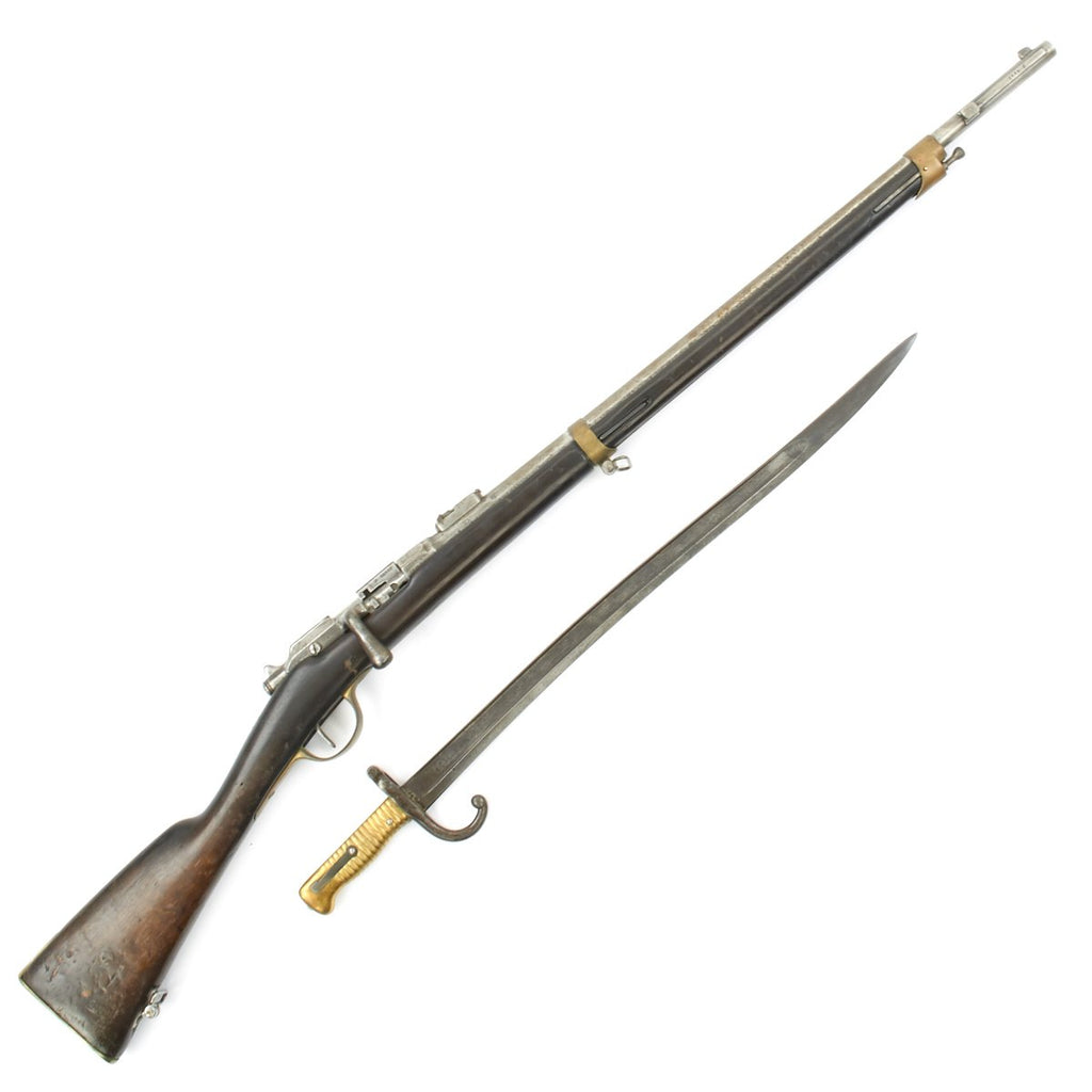 Original French MLE 1874 M80 Brass Mounted Gras Camel Short Rifle by St. Étienne with M1866 Sabre Bayonet Original Items