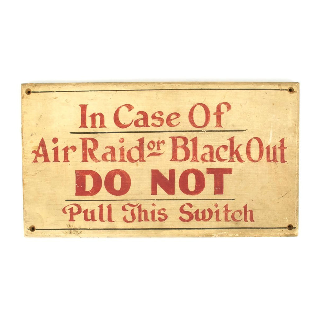 Original U.S. WWII Air Raid Black Out Warning Sign From Brooklyn Dodgers Ebbets Field Original Items