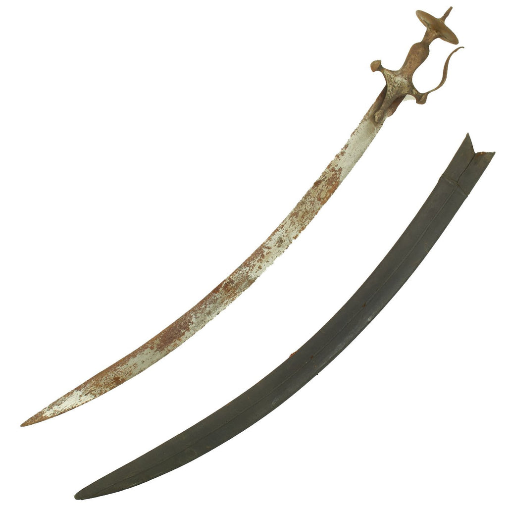 Original Indian 18th Century Tulwar Battle Sword with Guard & Scabbard ...