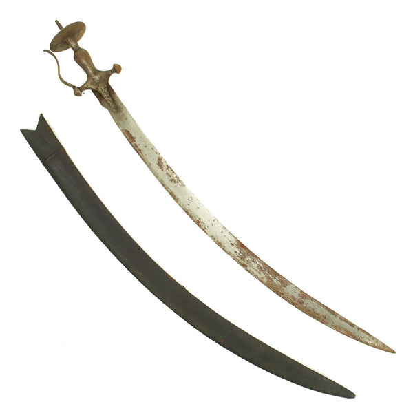 Original Indian 18th Century Tulwar Battle Sword with Guard & Scabbard ...