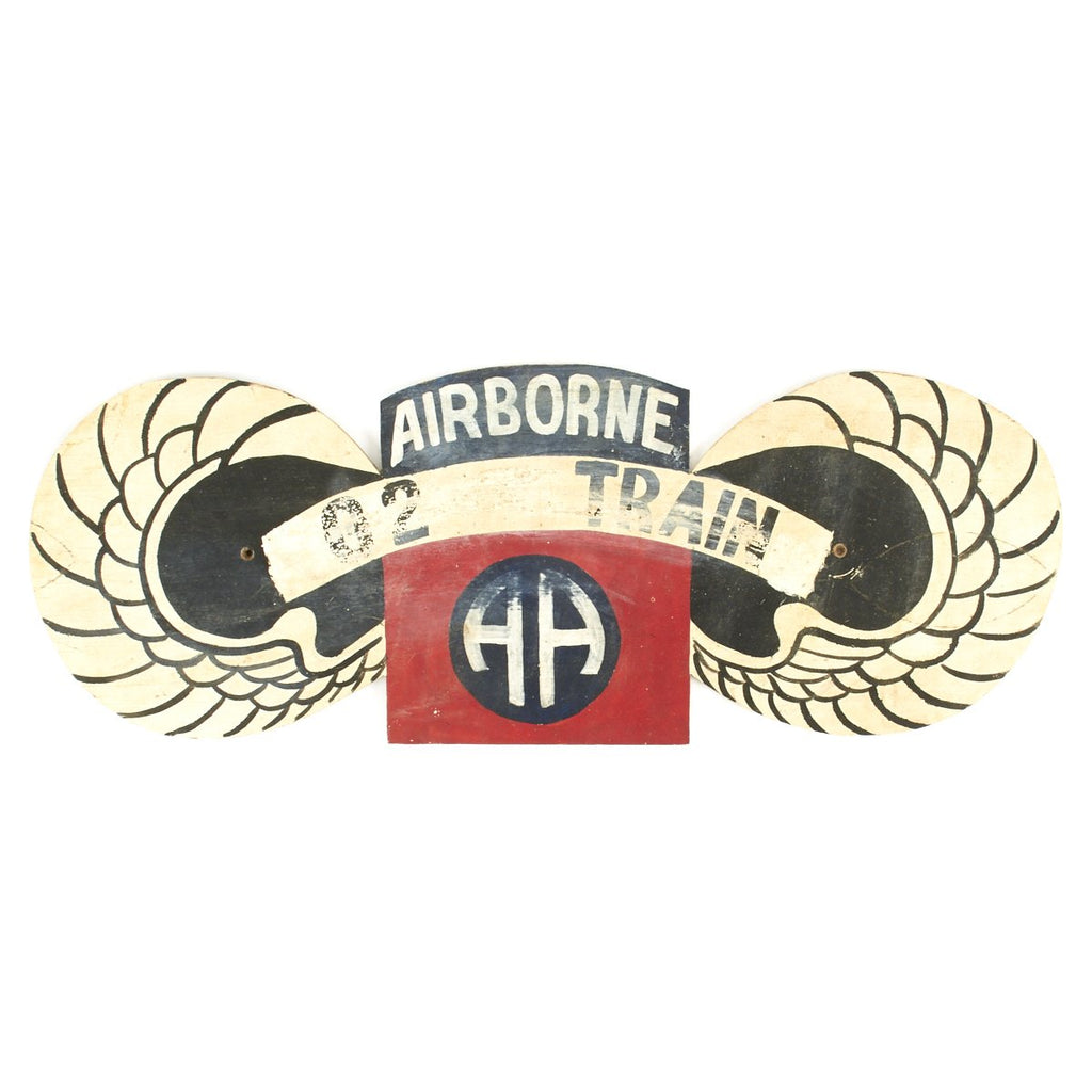 Original U.S. WWII 82nd Airborne G2 Train Hand Painted Wood Sign - Intelligence Section Original Items
