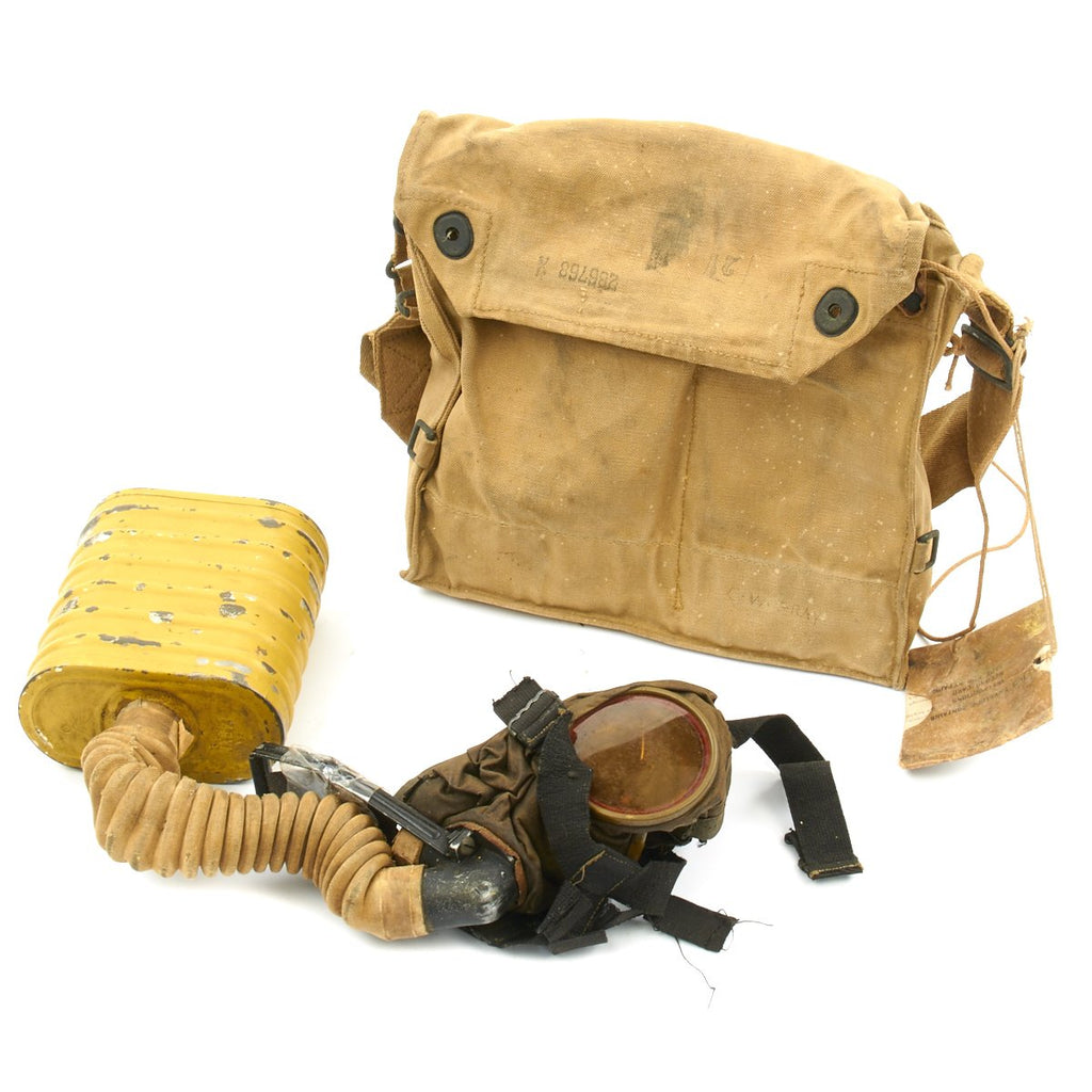 Original U.S. WWI M1917 SBR Gas Mask with Carry Bag Original Items