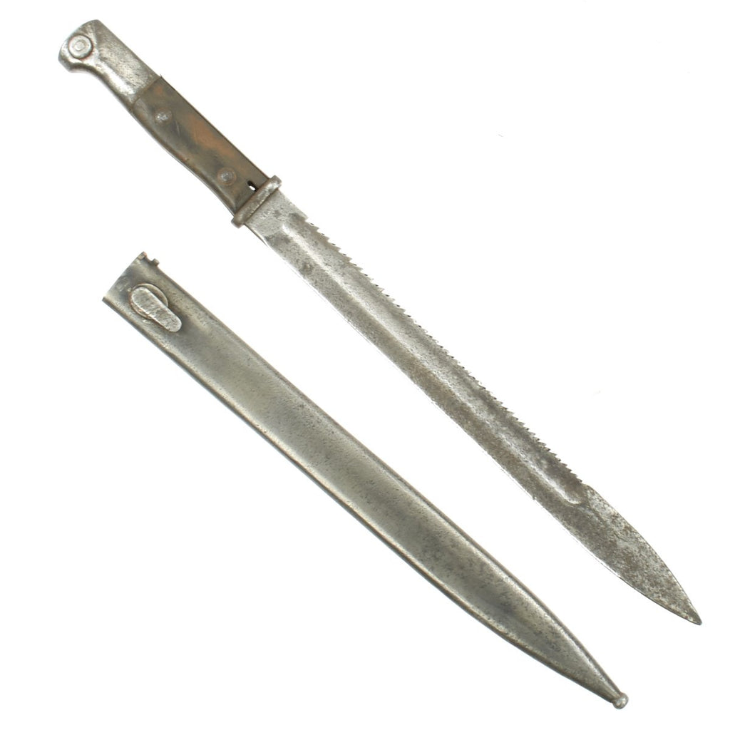 Original German WWI Seitengewehr 1914 Sawback Bayonet with Steel Scabbard by SAMSON WERK Original Items