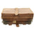 Original British Victorian Leather Cannon Caisson Storage Trunk with Iron Fittings Original Items