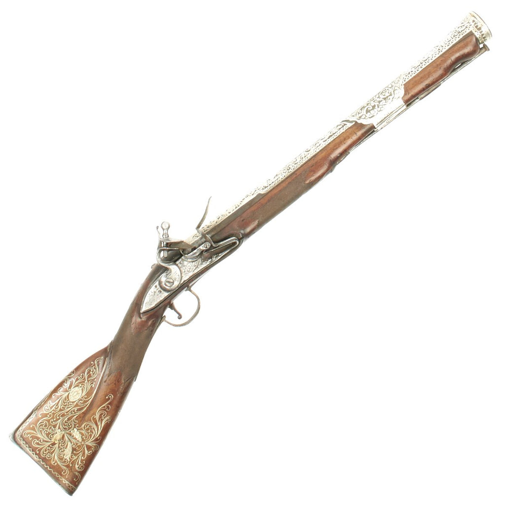 Original 19th Century Ottoman Ornate Flintlock Blunderbuss Heavily Decorated with Silver - c.1810 Original Items