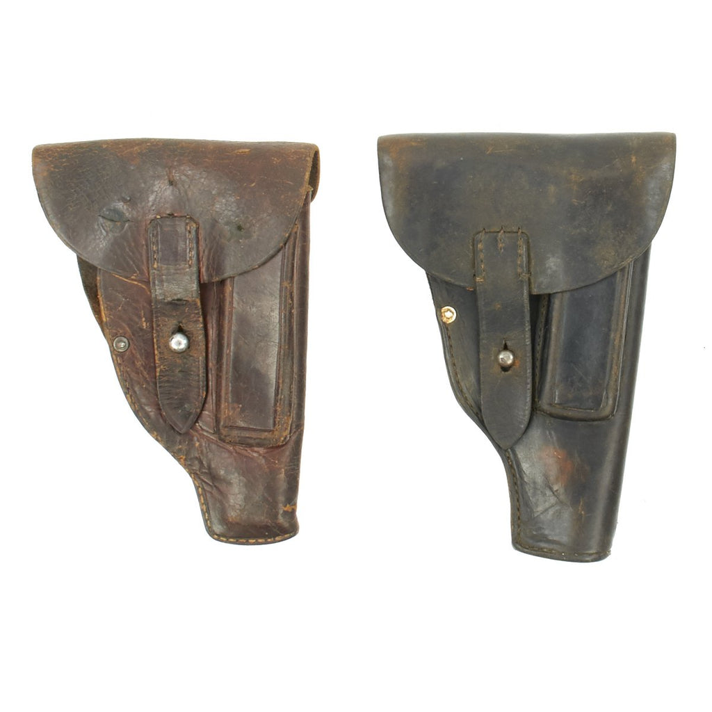 Original German WWII Set of Two Leather Holsters - Walther PP and Dreyse M1907 Original Items