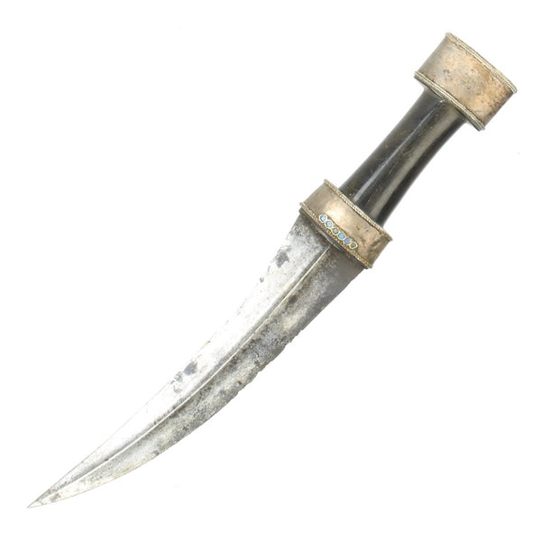 Original 18th Century Arabian Double Edged Jambiya Dagger with Horn Gr ...