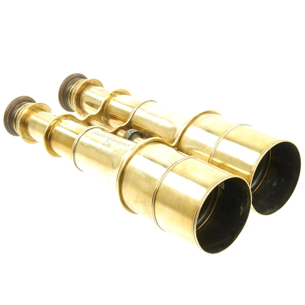 Original German WWI Officers Brass Field Glasses Named to Zeppelin Officer from Z VI Original Items