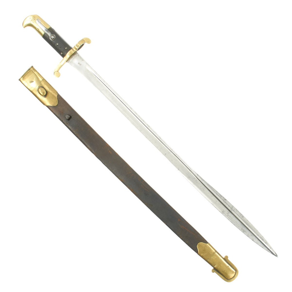 Original British P-1855 Sappers & Miners Quillback Sword Bayonet with Scabbard for Lancaster Carbine Original Items
