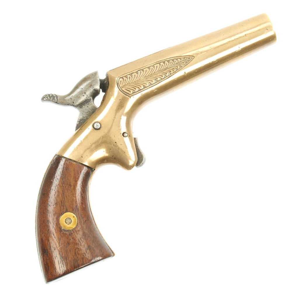 Original U.S. Civil War Brass Derringer Pocket Percussion Pistol Named to Confederate Col. W.J. Hardee Original Items