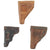 Original German WWII Set of Three Leather Holsters - Walther PP, Sauer 38H, and Czech CZ27 Original Items