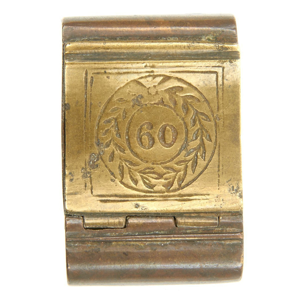 Original British Georgian Era Brass Officer's Snuffbox marked to 60th Royal American Regiment Original Items