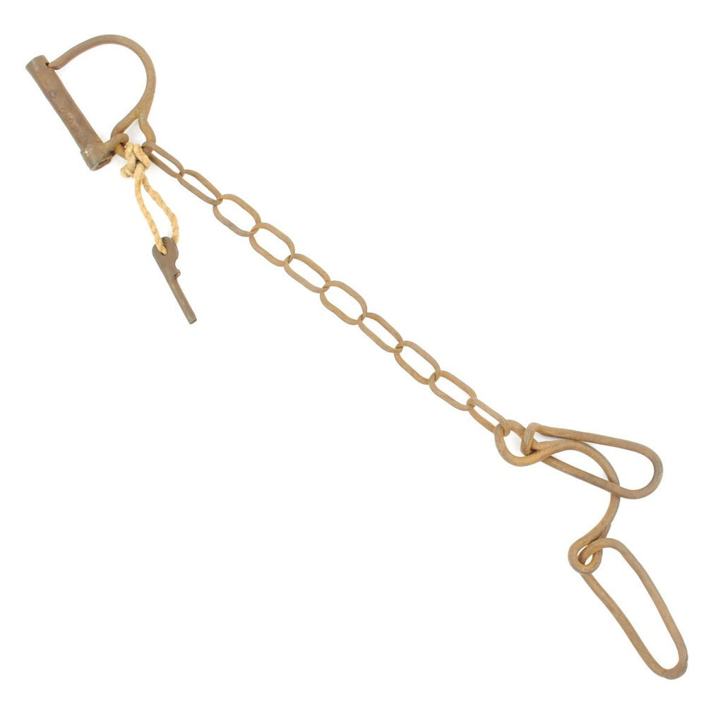 Original British 18th Century Wrought Iron Chain Gang or Slave Trade Leg Irons with Key Original Items