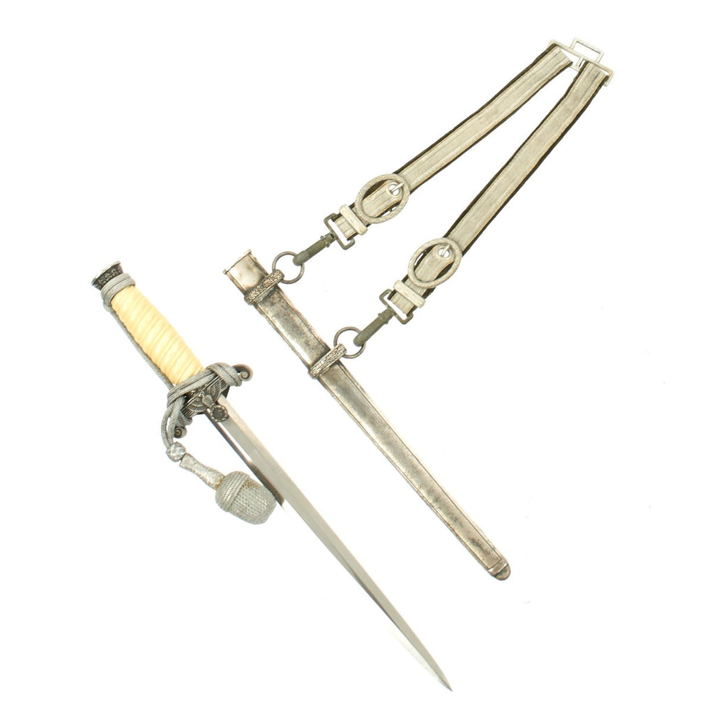 Original WWII German Army Heer Officer Dagger with Hanger and Portepee by P.D. Lüneschloss Solingen Original Items