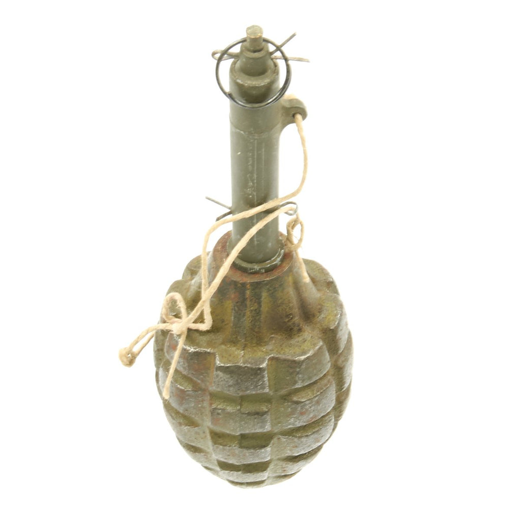 Original U.S. WWII MkII De-Militarized Pineapple Grenade with M1 Booby Trap Firing Device Fuse Original Items