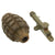 Original U.S. WWII MkII De-Militarized Pineapple Grenade with M1 Booby Trap Pressure Firing Device Fuse Original Items
