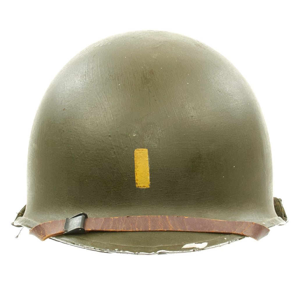 Original U.S. Korean War Reissued WWII 1944 M1 McCord Front Seam Helmet - Named to Lt. Noel Preston Original Items