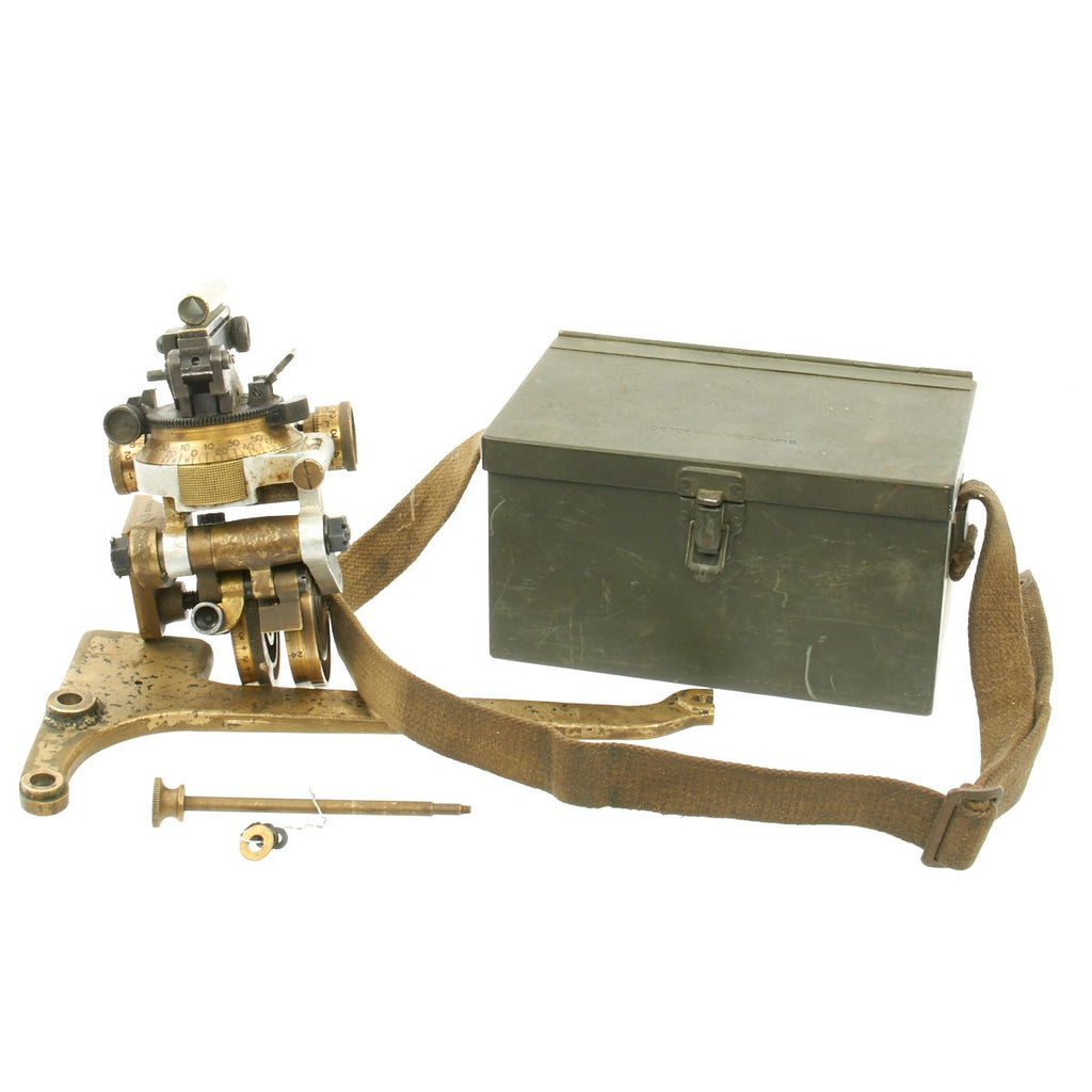 Original British WWII Vickers Machine Gun Dial Sight with Bracket and Transit Chest Original Items
