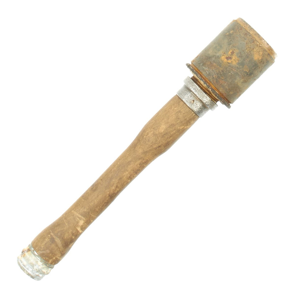 Original German WWII 1944-dated M24 Stick Grenade with Fragmentation Sleeve by Hermann Nier Original Items