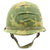 Original U.S. WWII Vietnam War M1 Paratrooper Helmet with USMC Reversible Camouflage Cover Original Items