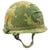 Original U.S. WWII Vietnam War M1 Paratrooper Helmet with USMC Reversible Camouflage Cover Original Items